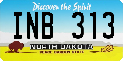 ND license plate INB313