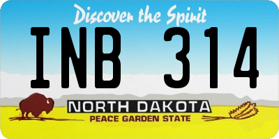 ND license plate INB314