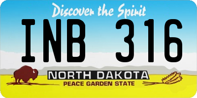 ND license plate INB316