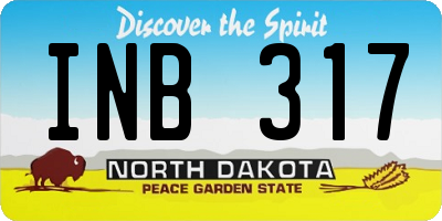 ND license plate INB317
