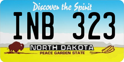 ND license plate INB323