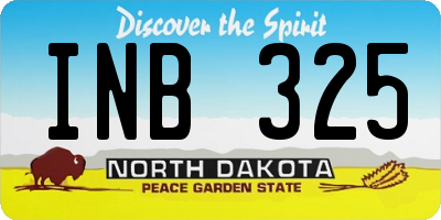 ND license plate INB325