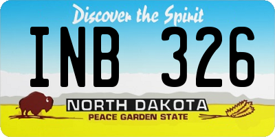 ND license plate INB326