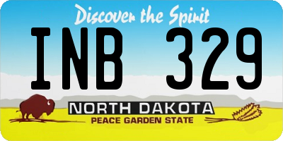 ND license plate INB329