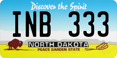 ND license plate INB333