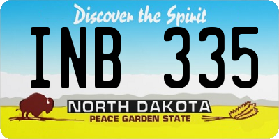 ND license plate INB335