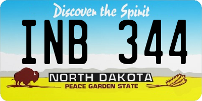 ND license plate INB344