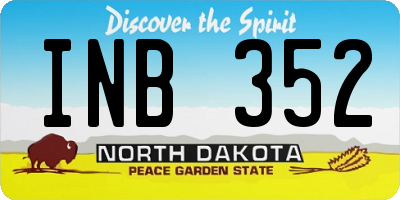 ND license plate INB352