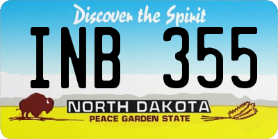 ND license plate INB355