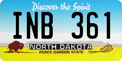 ND license plate INB361