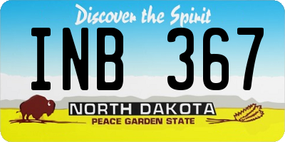 ND license plate INB367