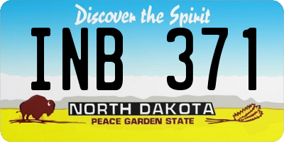 ND license plate INB371