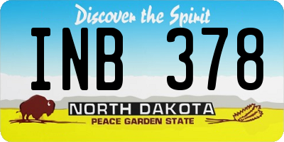 ND license plate INB378