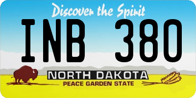 ND license plate INB380