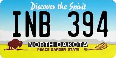 ND license plate INB394