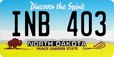 ND license plate INB403