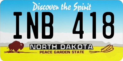 ND license plate INB418