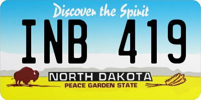 ND license plate INB419