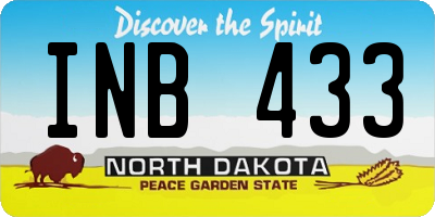 ND license plate INB433