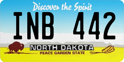 ND license plate INB442