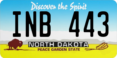 ND license plate INB443