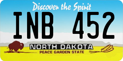 ND license plate INB452