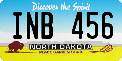 ND license plate INB456