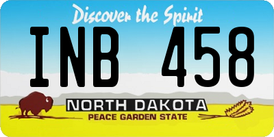 ND license plate INB458