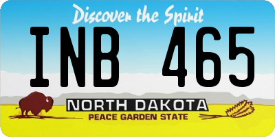 ND license plate INB465