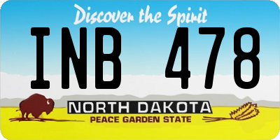 ND license plate INB478