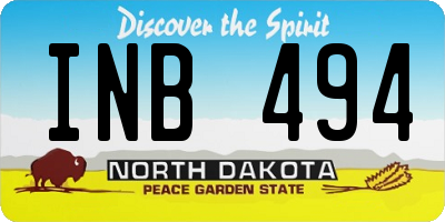 ND license plate INB494