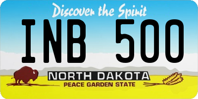 ND license plate INB500