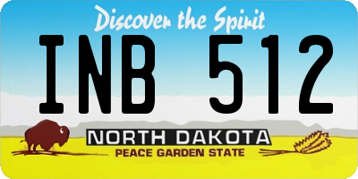 ND license plate INB512