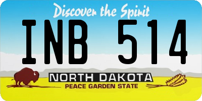 ND license plate INB514