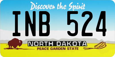 ND license plate INB524