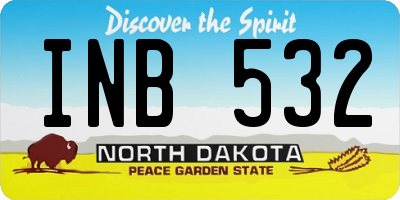 ND license plate INB532