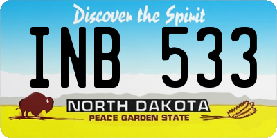 ND license plate INB533