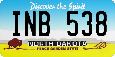 ND license plate INB538