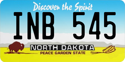 ND license plate INB545