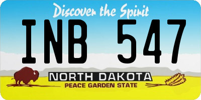 ND license plate INB547