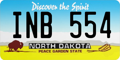 ND license plate INB554