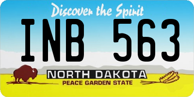 ND license plate INB563