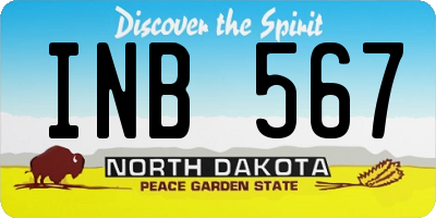 ND license plate INB567