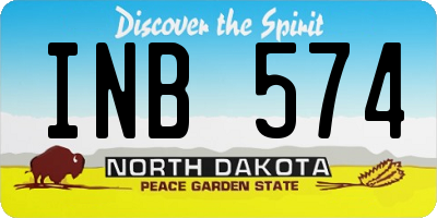 ND license plate INB574
