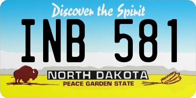 ND license plate INB581