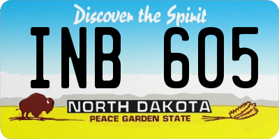ND license plate INB605