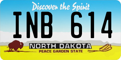 ND license plate INB614