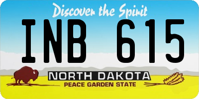 ND license plate INB615