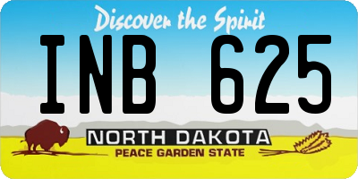 ND license plate INB625