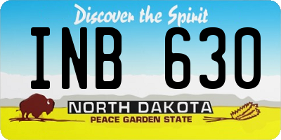 ND license plate INB630